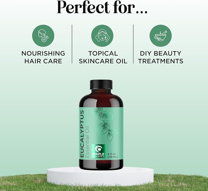 Pure Eucalyptus Essential Oil 4oz Invigorating Home Spa Aromatherapy and Natural Bath Oil, alternate product view 2