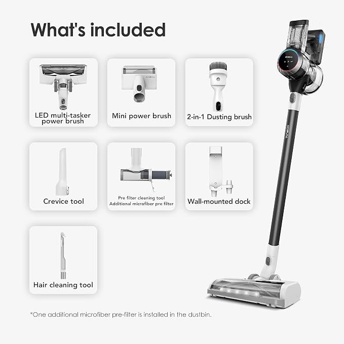 Pure ONE S11 Smart Cordless Stick Vacuum Cleaner, Strong Suction Handheld Vacuum for Hard Floors, Cars & Pet Hair