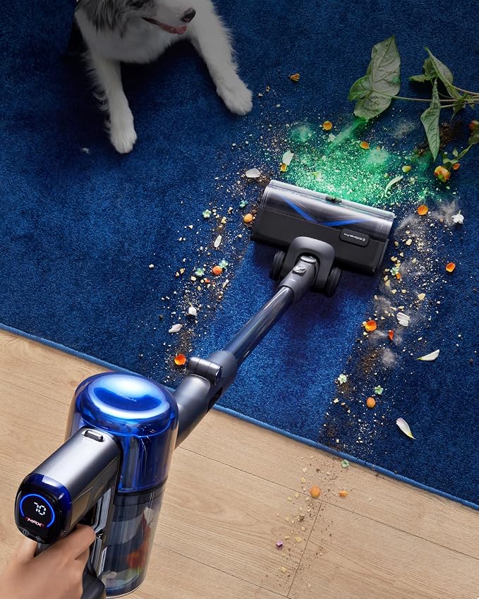 Pure ONE S70 Cordless Vacuum Cleaner, 200AW Powerful Suction, Up to 95min Runtime, Zero Tangle Brush,180° Foldable Tube