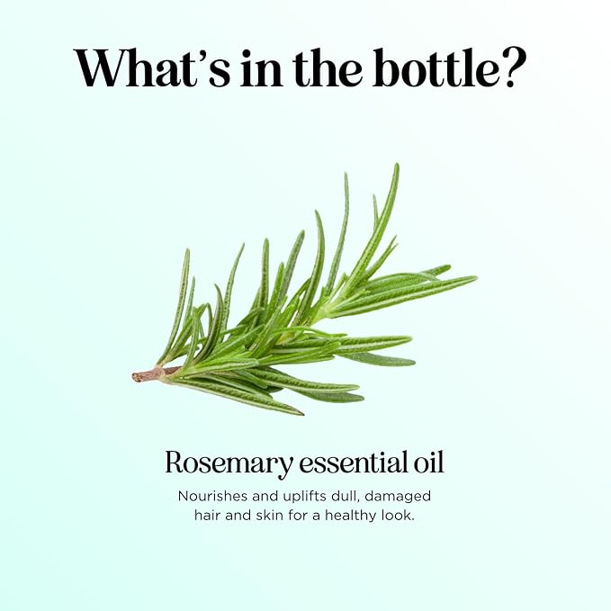 Pure Rosemary Essential Oil Bulk Size - Undiluted Rosemary Oil for Hair Skin and Nails and Refreshing Aromatherapy Oil for