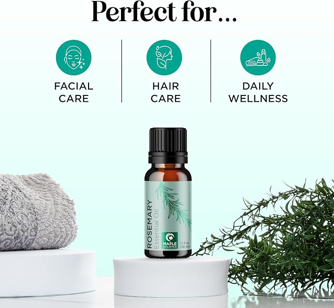 Pure Rosemary Essential Oil for Aromatherapy - Undiluted Rosemary Oil for Hair Skin and Nails, alternate product view 2