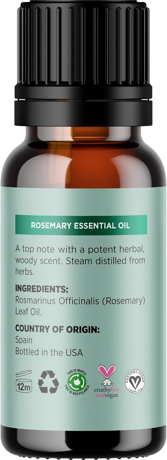 Pure Rosemary Essential Oil for Aromatherapy - Undiluted Rosemary Oil for Hair Skin and Nails, alternate product view 4