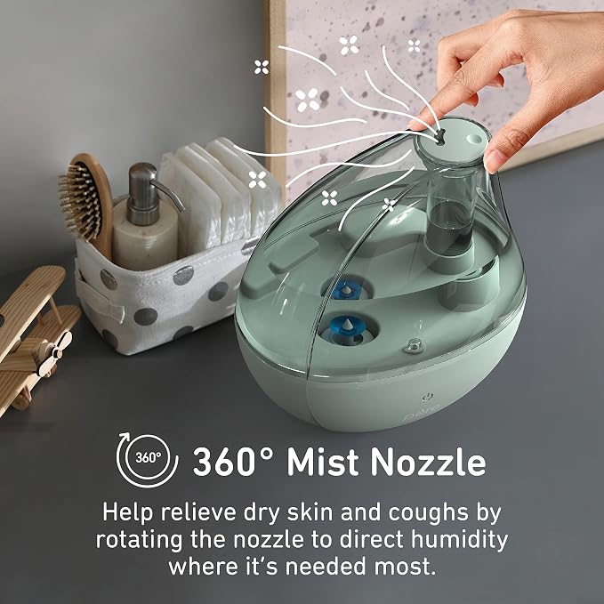 PureBaby Ultrasonic Cool Mist Humidifier & Soft Glow Night Light, Whisper-Quiet and Ideal for Baby Nurseries & Kids