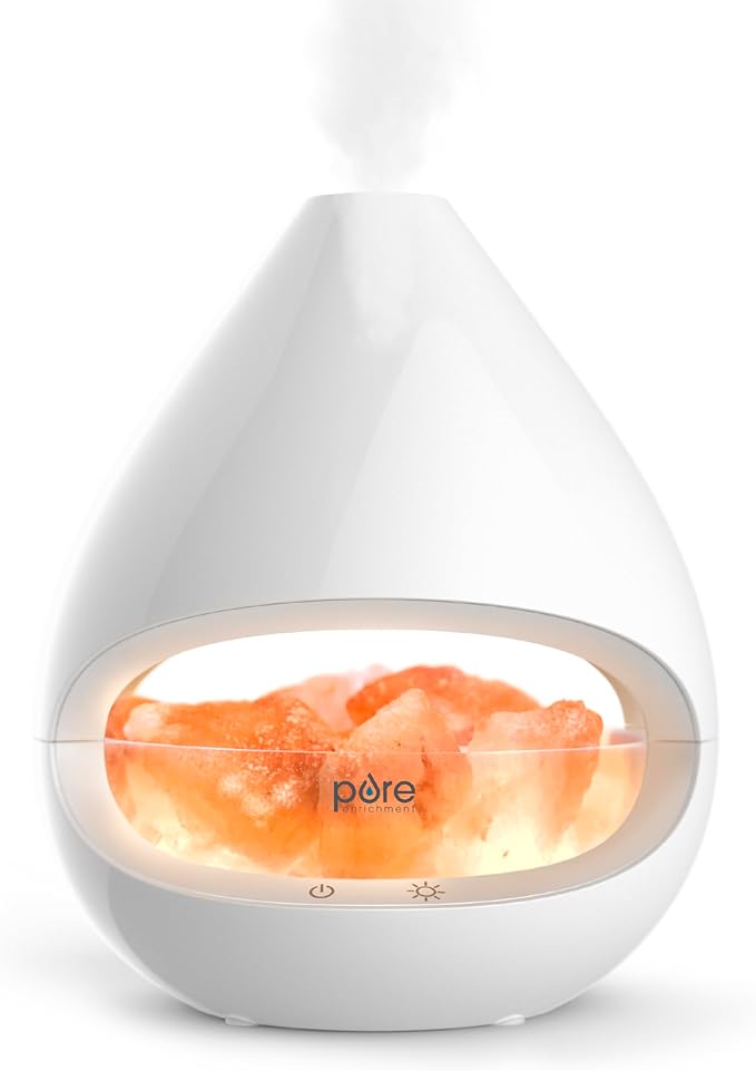 PureGlow Crystal - 2-in-1 Himalayan Salt Lamp & Ultrasonic Essential Oil Diffuser, Original Salt relaxation Lamp, product