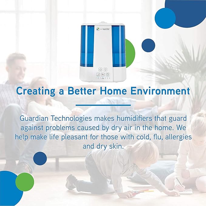Top Fill Warm and Cool Mist Ultrasonic Humidifier, 560 Sq. Ft., 2 Gallon Tank, 100 Hour Runtime on Low