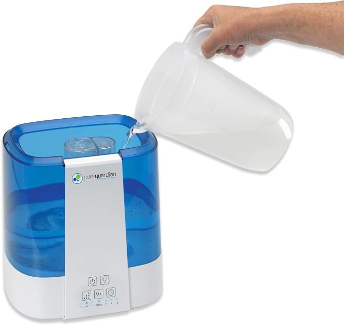 Top Fill Warm and Cool Mist Ultrasonic Humidifier, 560 Sq. Ft., 2 Gallon Tank, 100 Hour Runtime on Low