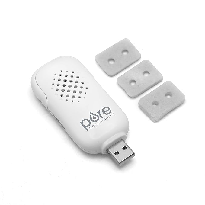 PureSpa USB Personal Aroma Diffuser - Portable, BPA-Free Essential Oil Diffuser with 3 Aromatherapy Refill Pads, alternate