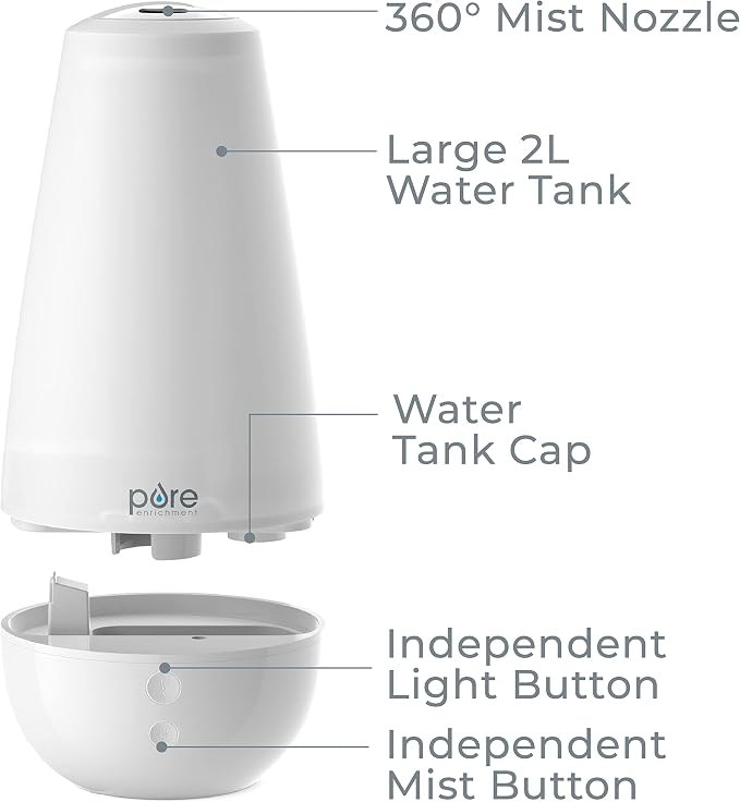 PureSpa XL 3-in-1 Cool Mist Humidifier, Essential Oil Diffuser & Mood Light, alternate product view 5