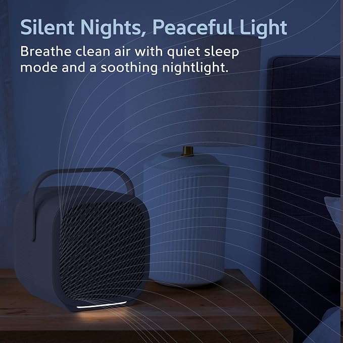 PureZone DUO Tabletop Air Purifier – True HEPA, Dual Direction Airflow, 3-Stage Filtration Captures Dust, Smoke, Odors