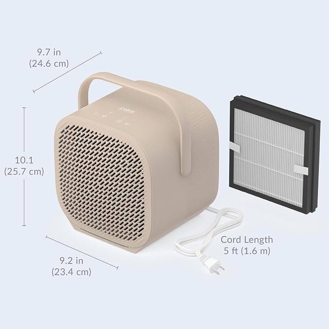 PureZone DUO Tabletop Air Purifier – True HEPA, Dual Direction Airflow, 3-Stage Filtration Captures Dust, Smoke, Odors