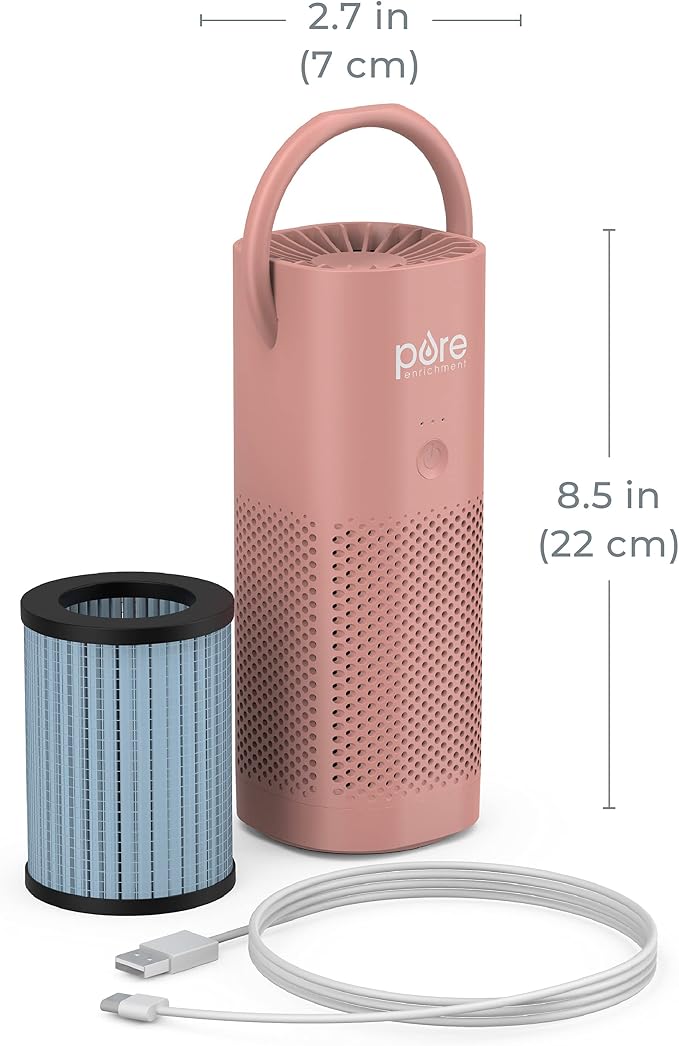 PureZone Mini Portable Air Purifier - Cordless True HEPA Filter Cleans Air & Eliminates Dust, Odors, alternate product view 8