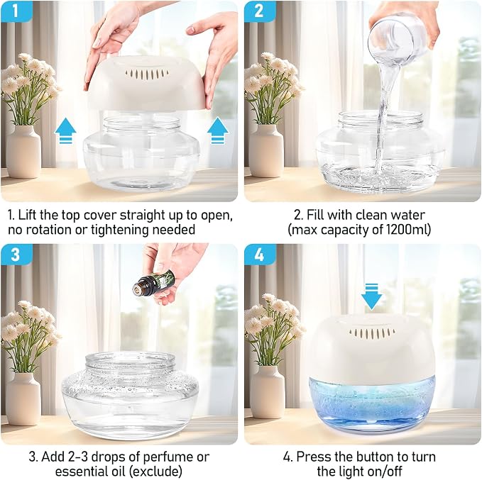 Purifier Air Washer, Air Fresher Aroma Diffuser for Home, Office, Air Purifier with Night Light (White), alternate product
