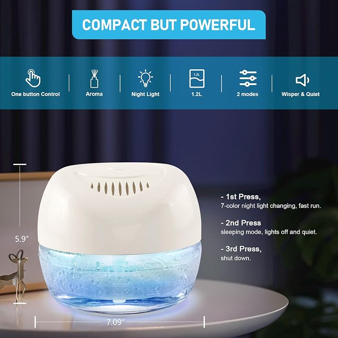 Purifier Air Washer, Air Fresher Aroma Diffuser for Home, Office, Air Purifier with Night Light (White), alternate product