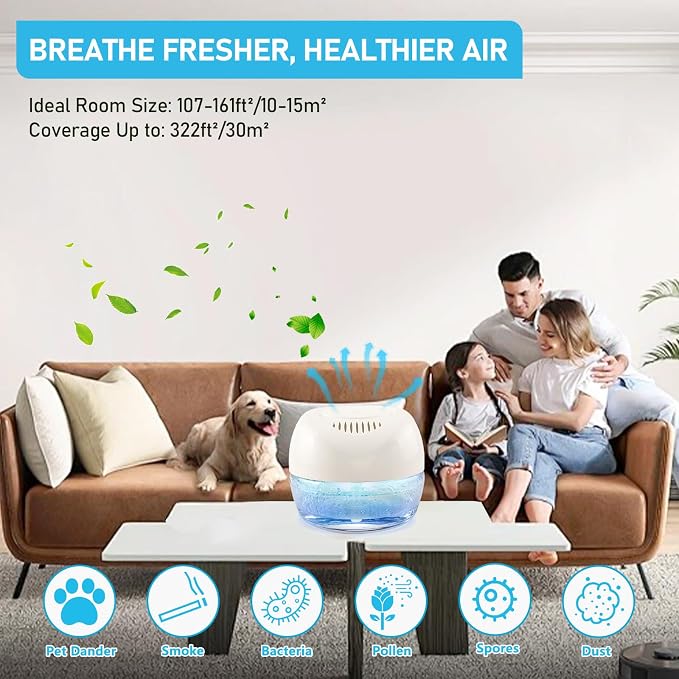 Purifier Air Washer, Air Fresher Aroma Diffuser for Home, Office, Air Purifier with Night Light (White), alternate product