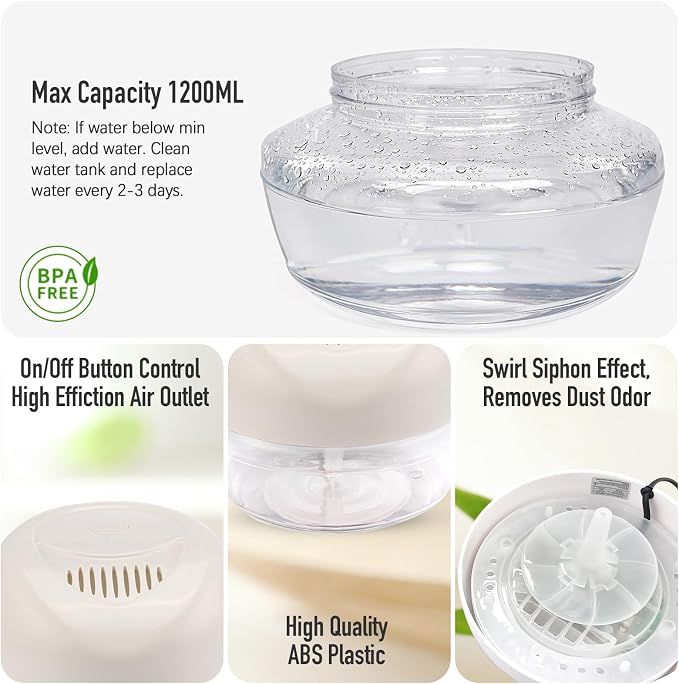 Purifier Air Washer, Air Fresher Aroma Diffuser for Home, Office, Air Purifier with Night Light (White), alternate product