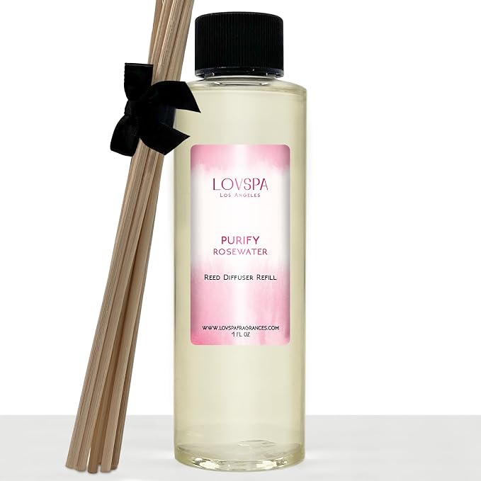 PURIFY Rosewater Diffuser Oil - Luxury Essential Oils for Diffuser Refill & Air Freshener Room Spray, product image