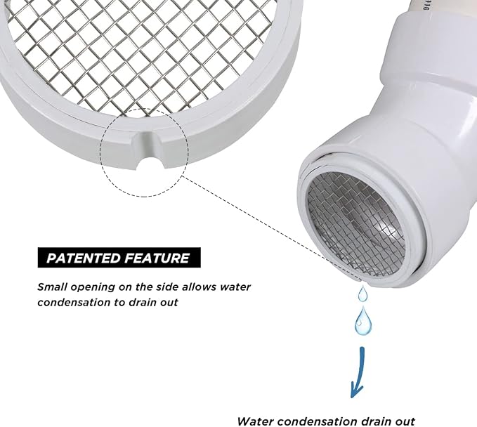 PVC Termination Cap Mesh Screen Vent Cover, Furnace & Roof Stainless Steel Wire Round Exhaust Pipe Cover End 3", alternate