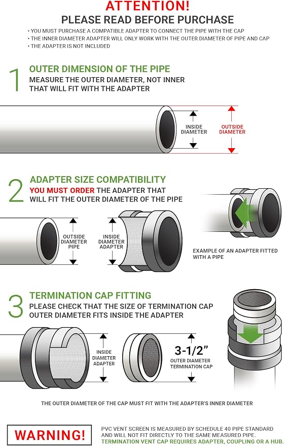 PVC Termination Cap Mesh Screen Vent Cover, Furnace & Roof Stainless Steel Wire Round Exhaust Pipe Cover End 3", alternate