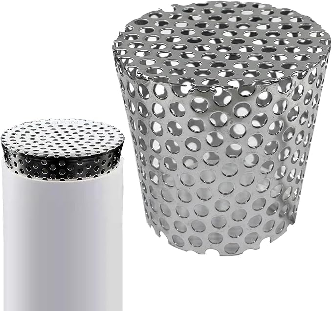PVC Termination Drainage Exhaust Pipe Mesh Screen Vent Cover,63-75mm/2.5-2.98in Inner Diameter Furnace&Roof 304 Stainless