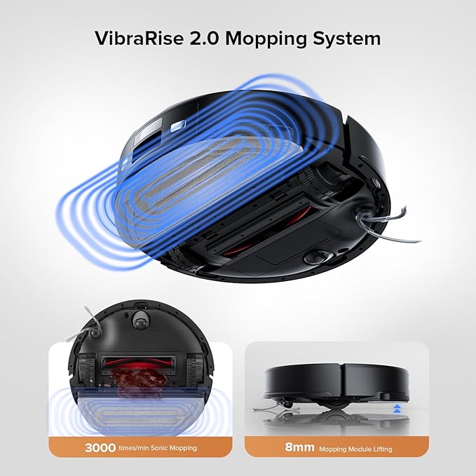 Q10 S5+ Robot Vacuum and Mop, 10,000Pa Suction, Upgraded from Q8 max+, 70 Days Self-Emptying, Obstacle Avoidance, Sonic