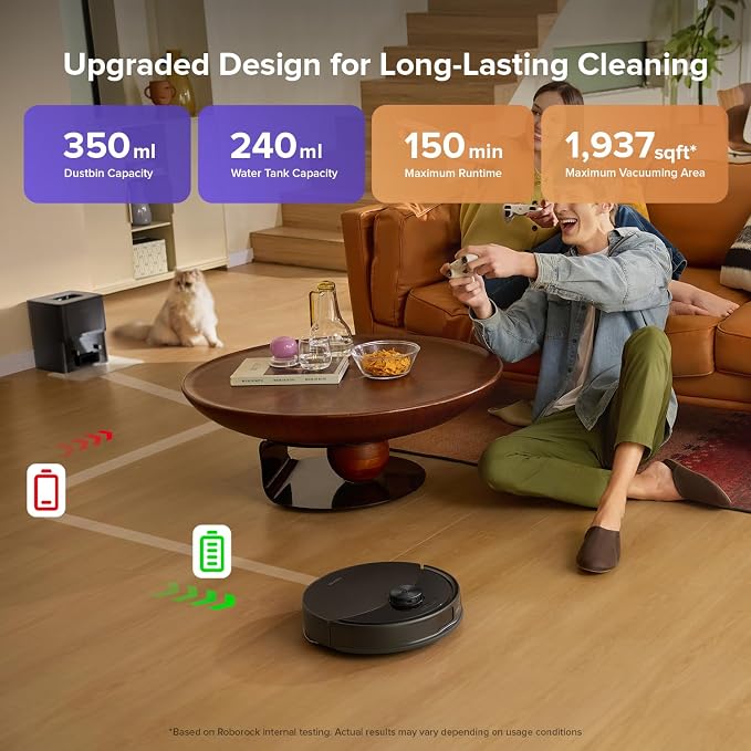 Q10 S5+ Robot Vacuum and Mop, 10,000Pa Suction, Upgraded from Q8 max+, 70 Days Self-Emptying, Obstacle Avoidance, Sonic