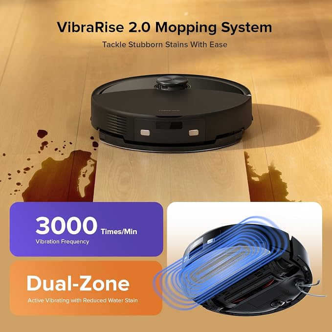 Q10 S5 Robot Vacuum and Mop Cleaner, 10000Pa HyperForce Suction, Dual Anti-Tangle System, Auto-Lifting Mop, ReactiveTech