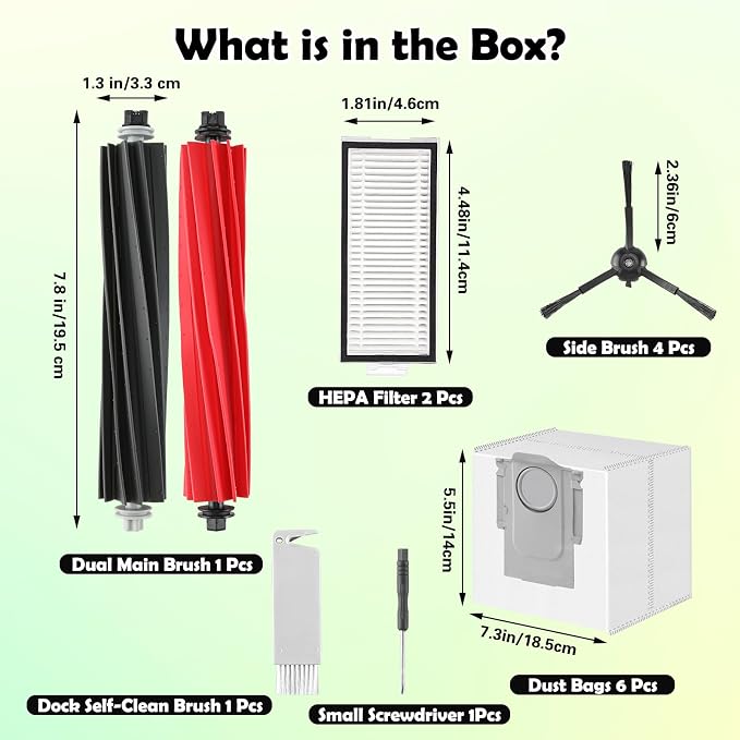 Q5 Max+ Accessories Replacement Parts Compatible with Q5 Max+, Q5 Pro+, Q8 Max+, Q5 DuoRoller+ Robot Vacuum
