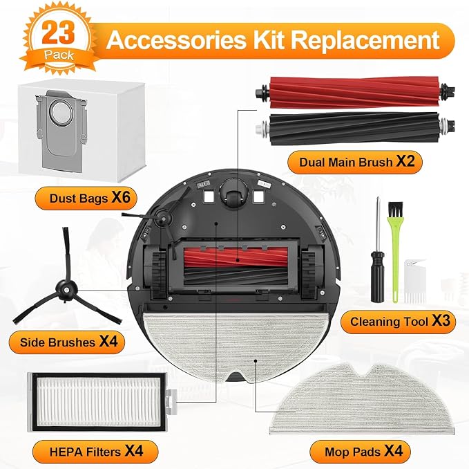 Q5 Max+ Accessories Replacement Parts for Q5 Max+ Plus / Q8 Max+ Plus / Q5 Pro+ / Q5 DuoRoller+ Accessory Kit 2 Main