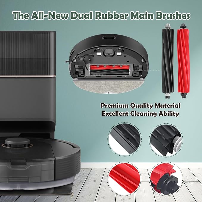 Q5 Pro Accessories Kit Replacement Compatible with Q5 Pro / Q5 Pro+ / Q8 Max / Q8 Max+ Robot Vacuum, 1 Dual Main