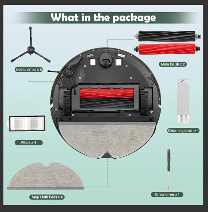 Q5 Pro Accessories Kit Replacement Compatible with Q5 Pro / Q5 Pro+ / Q8 Max / Q8 Max+ Robot Vacuum, 1 Dual Main