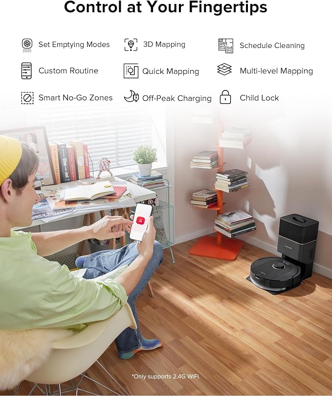 Q5 Pro+ Robot Vacuum and Mop, Self-Emptying, 5500 Pa Max Suction, DuoRoller Brush, Hands-Free Cleaning for up to 7 Weeks