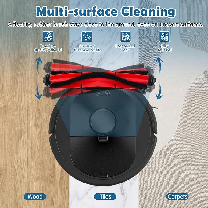 Q5 Replacement Accessories Kit Compatible with Q5 / Q5+ Plus(Not for Q5 Max / Q5 Pro) Robot Vacuum, 2 Main Brushes