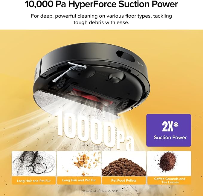 Q7 M5+ Robot Vacuum and Mop, Upgraded from Q5 Max+, Up to 7-9 Weeks Self-Empty, 10000Pa Suction, Dual Anti-Tangle System for