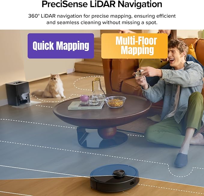 Q7 M5+ Robot Vacuum and Mop, Upgraded from Q5 Max+, Up to 7-9 Weeks Self-Empty, 10000Pa Suction, Dual Anti-Tangle System for