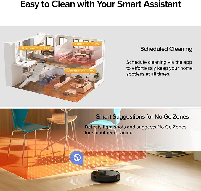 Q7 M5+ Robot Vacuum and Mop, Upgraded from Q5 Max+, Up to 7-9 Weeks Self-Empty, 10000Pa Suction, Dual Anti-Tangle System for