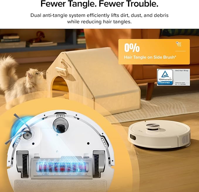 Q7 M5+ Robot Vacuum and Mop, Upgraded from Q5 Max+, Up to 7-9 Weeks Self-Empty, 10000Pa Suction, Dual Anti-Tangle System for