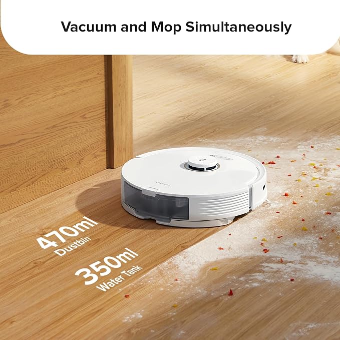 Q8 Max Robot Vacuum and Mop Cleaner, DuoRoller Brush, 5500Pa Strong Suction, Lidar Navigation, Obstacle Avoidance, White