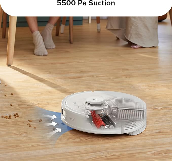 Q8 Max Robot Vacuum and Mop Cleaner, DuoRoller Brush, 5500Pa Strong Suction, Lidar Navigation, Obstacle Avoidance, White