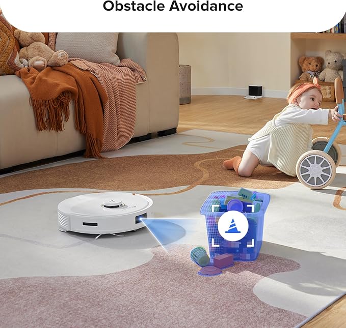 Q8 Max Robot Vacuum and Mop Cleaner, DuoRoller Brush, 5500Pa Strong Suction, Lidar Navigation, Obstacle Avoidance, White