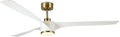 QL2314WH 60-Inch Edgewater Matte White Ceiling Fan with Light, DC Motor, 6-Speed Remote Control, 3-CCT Dimmable LED