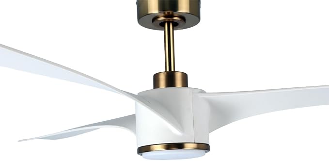 QL2314WH 60-Inch Edgewater Matte White Ceiling Fan with Light, DC Motor, 6-Speed Remote Control, 3-CCT Dimmable LED