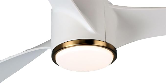 QL2314WH 60-Inch Edgewater Matte White Ceiling Fan with Light, DC Motor, 6-Speed Remote Control, 3-CCT Dimmable LED