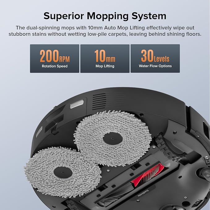 Qrevo Edge S5A Robot Vacuum and Mop, 18,500Pa, Zero-Tangling, DuoDivide Main Brush, FlexiArm Side Brush, Hot Water Mop