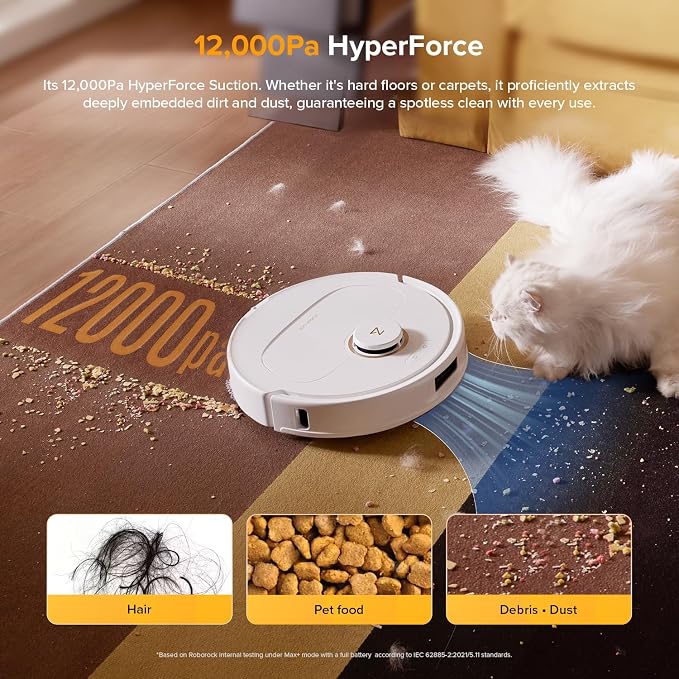 Qrevo S5V Robot Vacuum and Mop, FlexiArm Edge Mopping, 12,000Pa Suction, Dual Zero-Tangle System, Smart Obstacle Avoidance