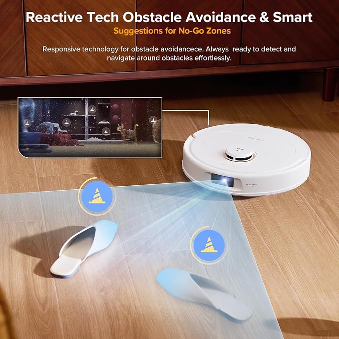 Qrevo S5V Robot Vacuum and Mop, FlexiArm Edge Mopping, 12,000Pa Suction, Dual Zero-Tangle System, Smart Obstacle Avoidance