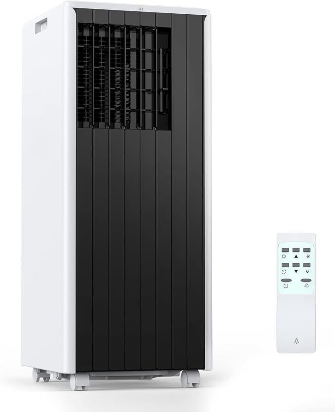 Quiet 8000 BTU Portable Air Conditioner with Fan & Dehumidifier, Energy Efficient AC Unit for Bedroom or Living Room, 3 in-1