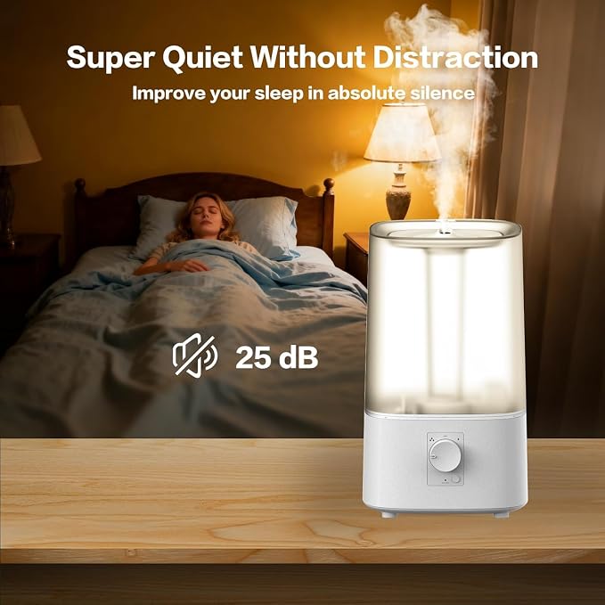 Quiet Humidifiers for Bedroom, Ultrasonic Cool Mist Humidifier with Top-Fill, alternate product view 2