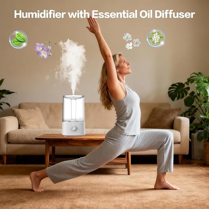 Quiet Humidifiers for Bedroom, Ultrasonic Cool Mist Humidifier with Top-Fill, alternate product view 3