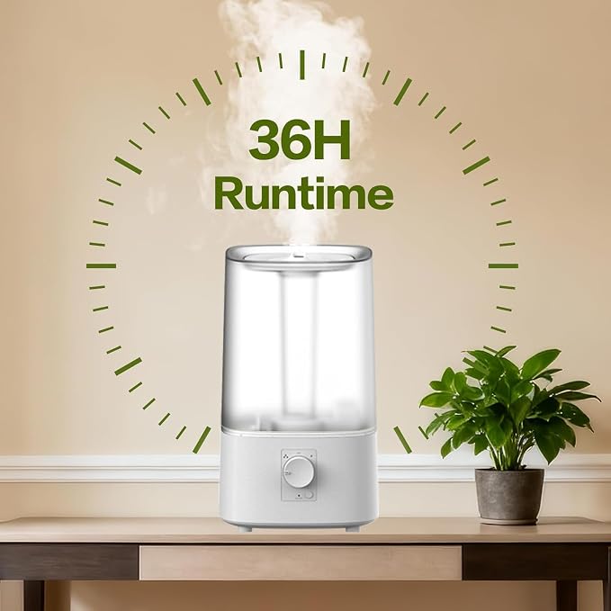 Quiet Humidifiers for Bedroom, Ultrasonic Cool Mist Humidifier with Top-Fill, alternate product view 4
