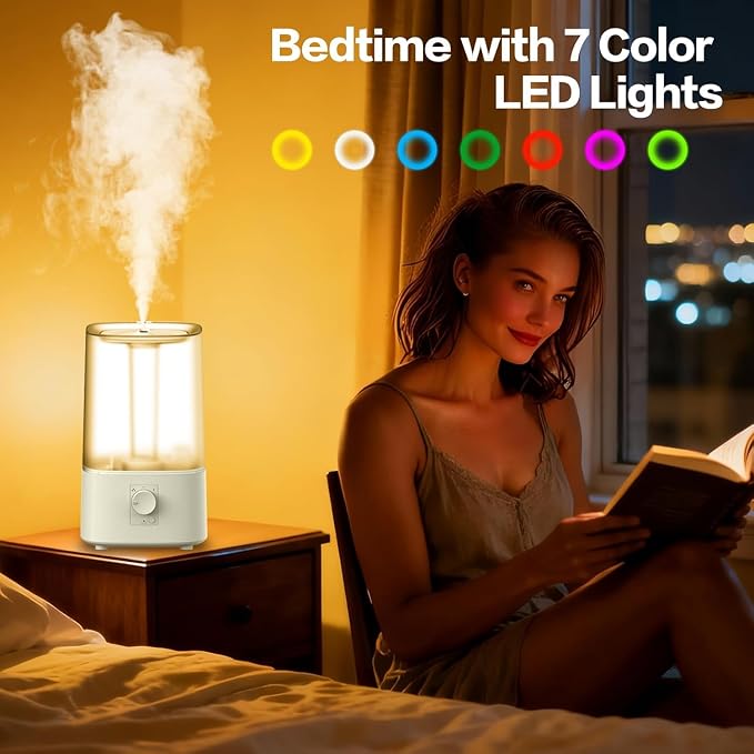 Quiet Humidifiers for Bedroom, Ultrasonic Cool Mist Humidifier with Top-Fill, alternate product view 5